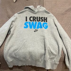 A large Nike “I Crush Swag” hoodie
